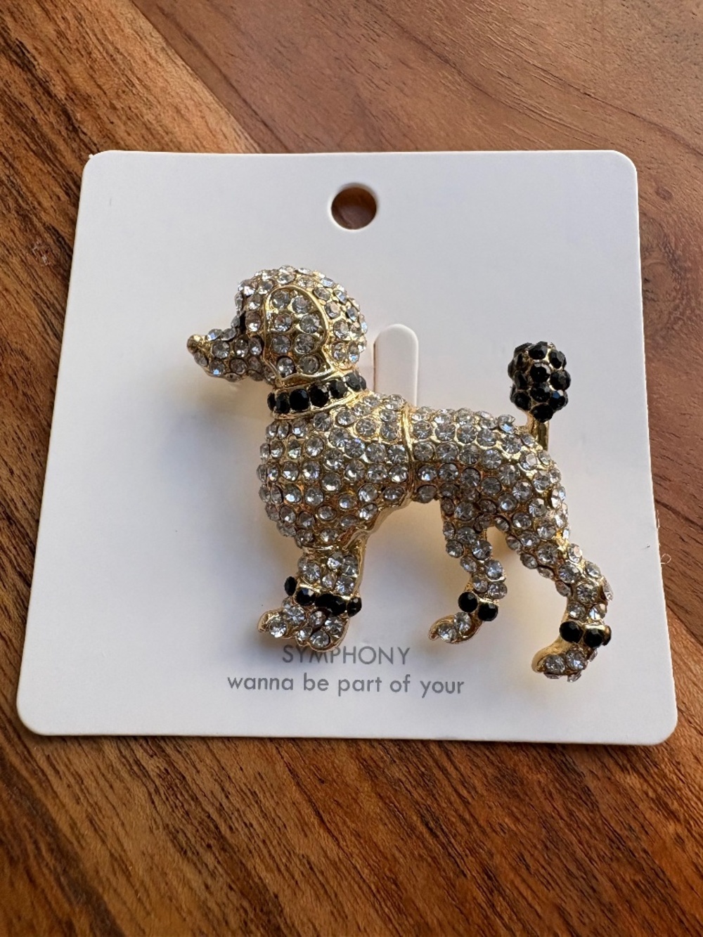 Brooch-poodle with Rhinestone - Picture 3 of 5